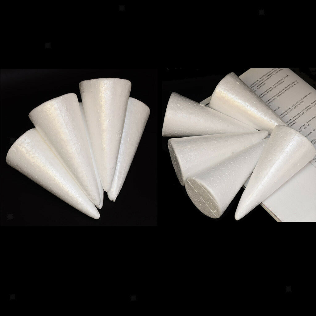 Craft Foam Cone 30 Pack Polystyrene Foam Cone Smooth Craft for Sculpture,