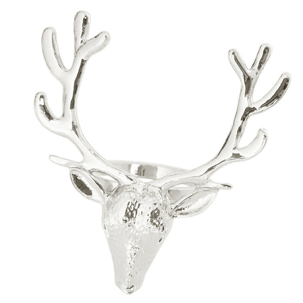 12pcs Dinner Napkin Rings Reindeer Serviette Towel Rings For Wedding Party