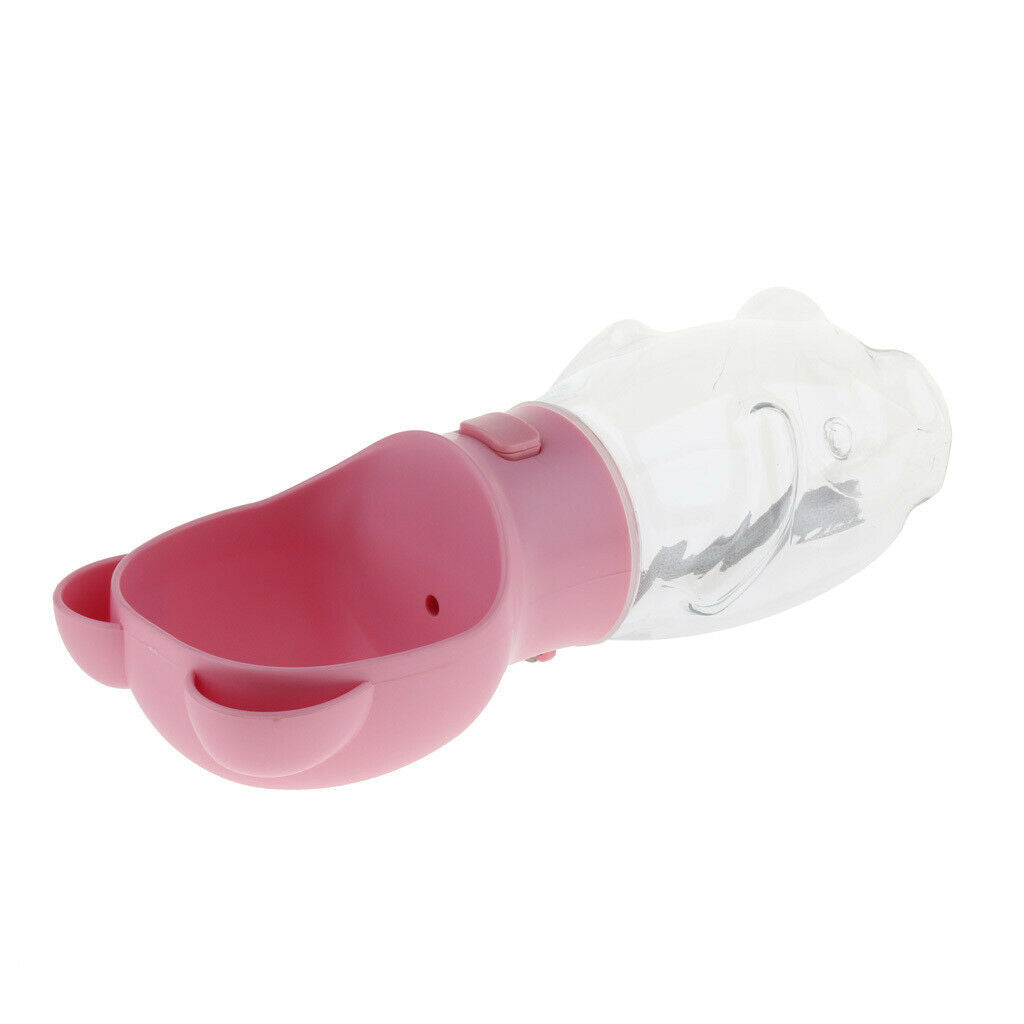 Portable Pet Dog Water Bottle Dogs Travel Puppy Cat Drinking Bowl  Pink