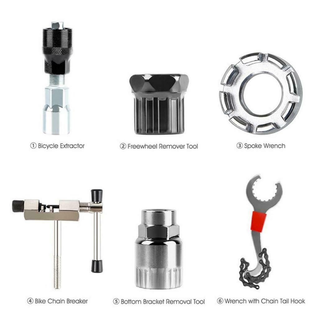 6x Bike Wheel Chain Repair Tools: Chain Breaker, Chain Removel Whip, Bottom
