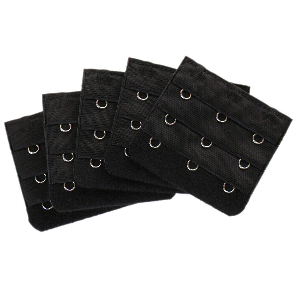 10 Pcs Elastic Bra Strap Extension Bra Extender 3 x 3 Hook White + Black