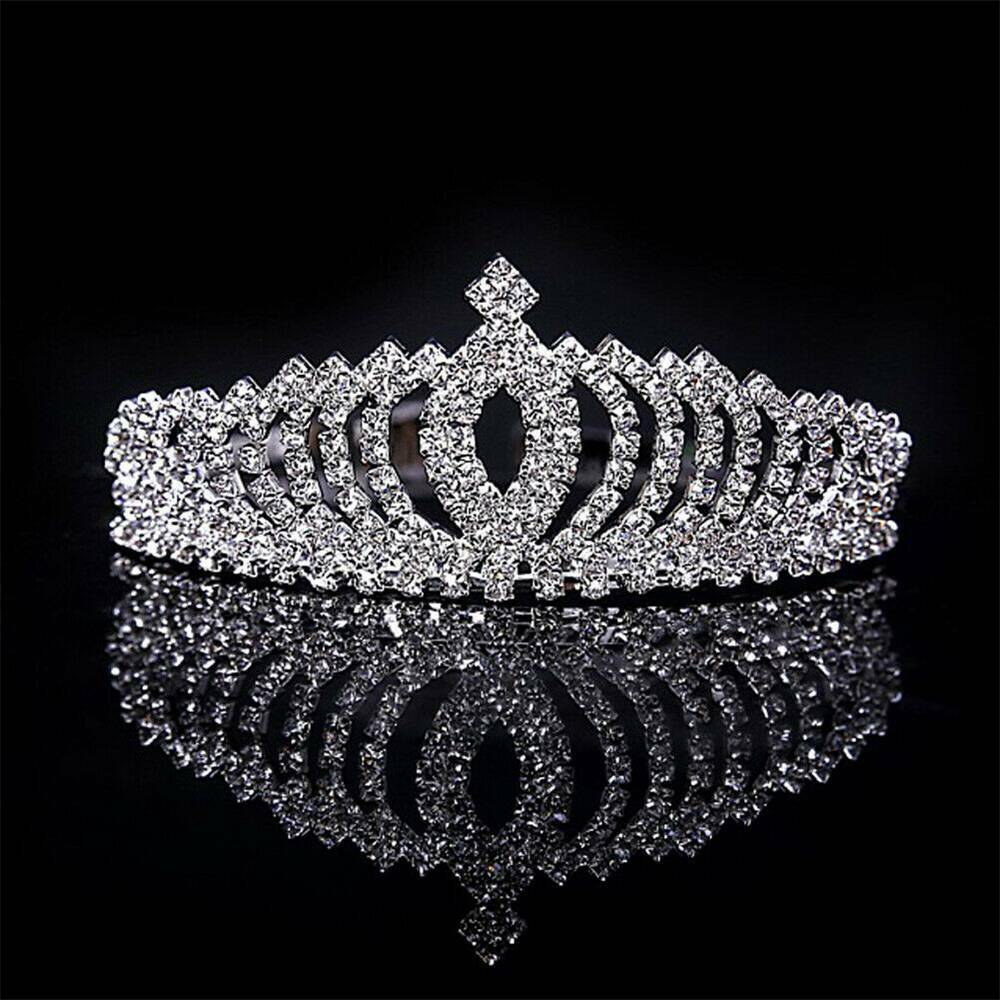 Wedding Bridal Princess Crystal Prom Hair Tiara Crown Headband with Comb US Hot!