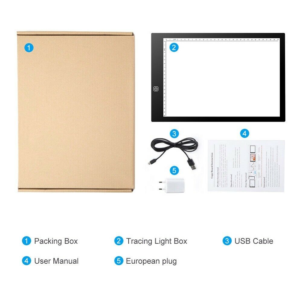 A4 LED Light Copy Pad LED Drawing Board Artist Table Teaching Painting Tool