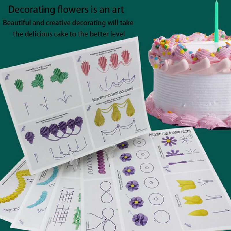 23pcs/set Cake Icing Piping DIY Practice Drawing Board Template Paper Dec.l8