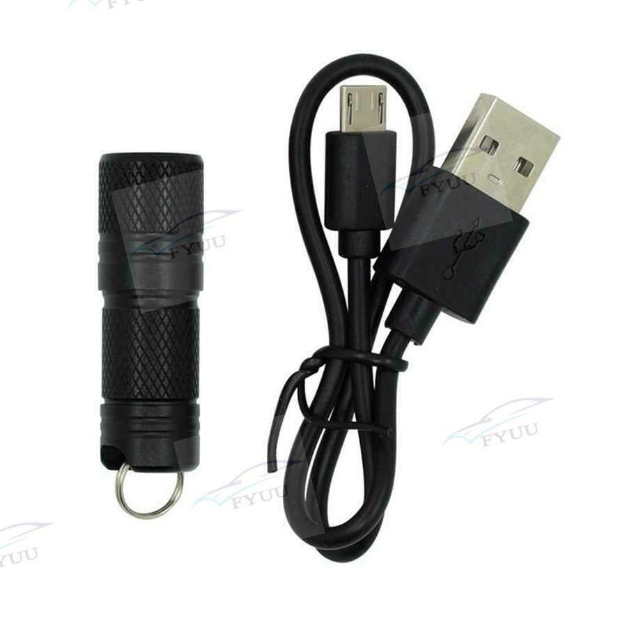 1* Portable mini keychain flashlight USB LED Flashlight Key Holder Pocket Key