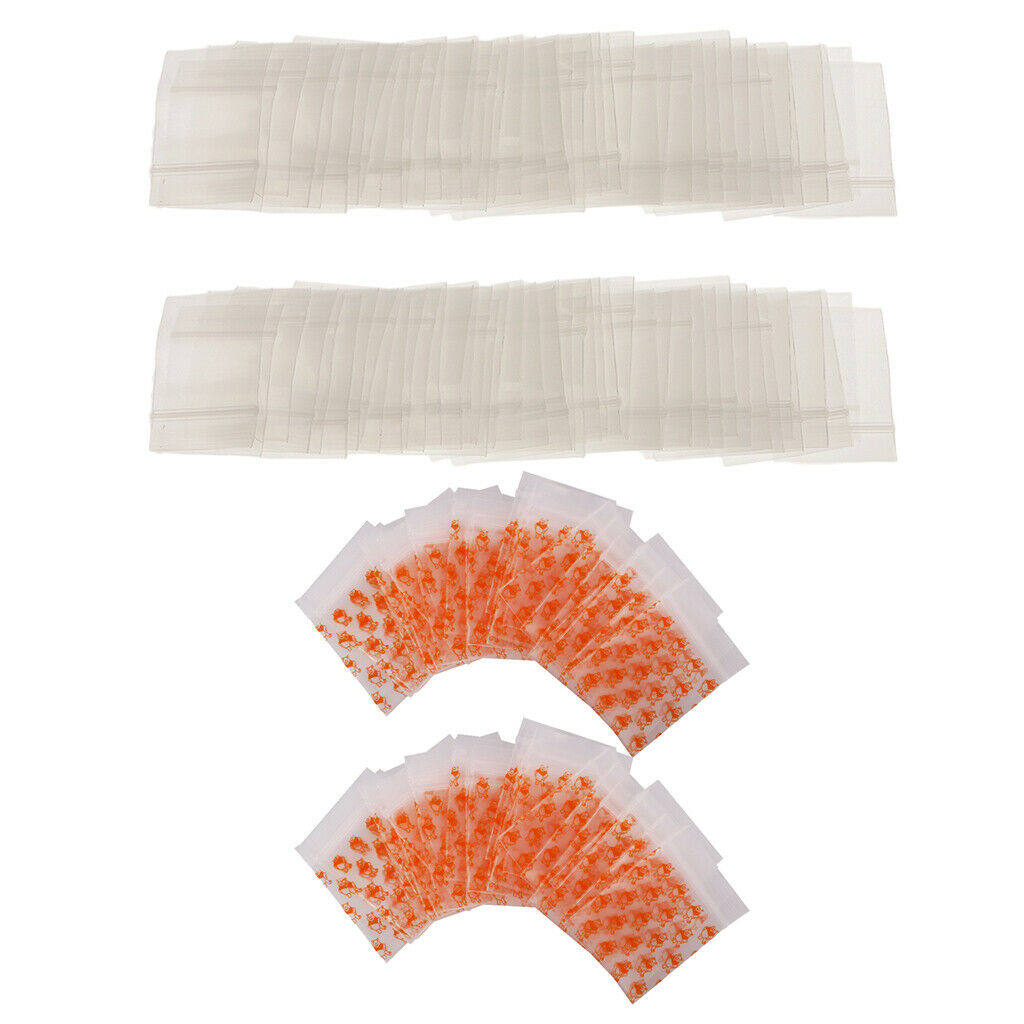 200 PCS Small   Bags Resealable Bag Self Seal Bag Valve Bag, 2 Styles, 100 pcs