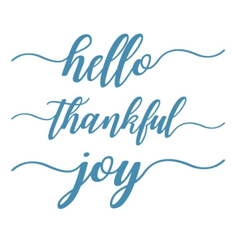 Hello Thankful Joy Self-Adhesive Silk Screen Printing Stencil for Painting Wood