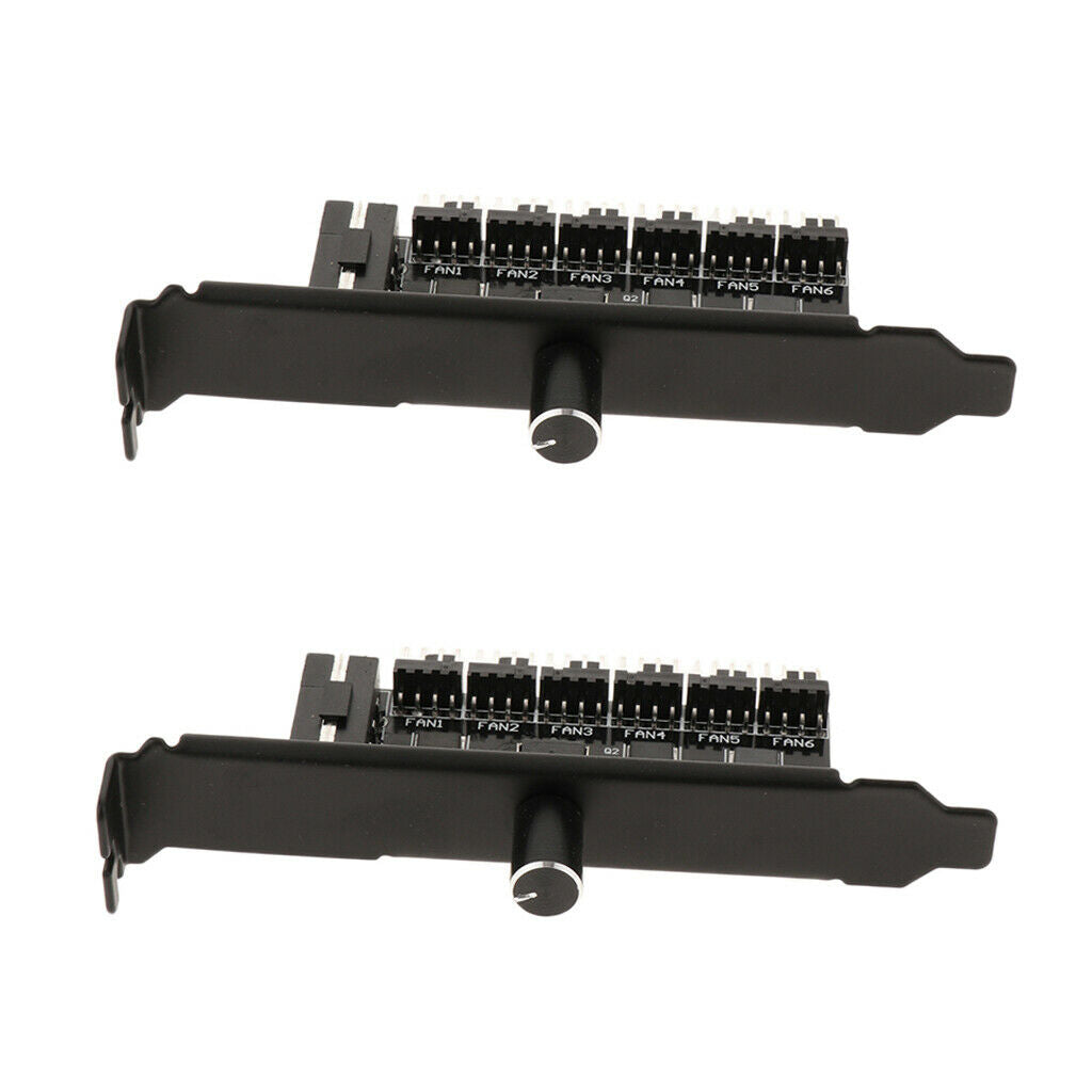 2x 6 Way PC Cooling Fan  Controller Hub 4Pin Power Socket Splitter