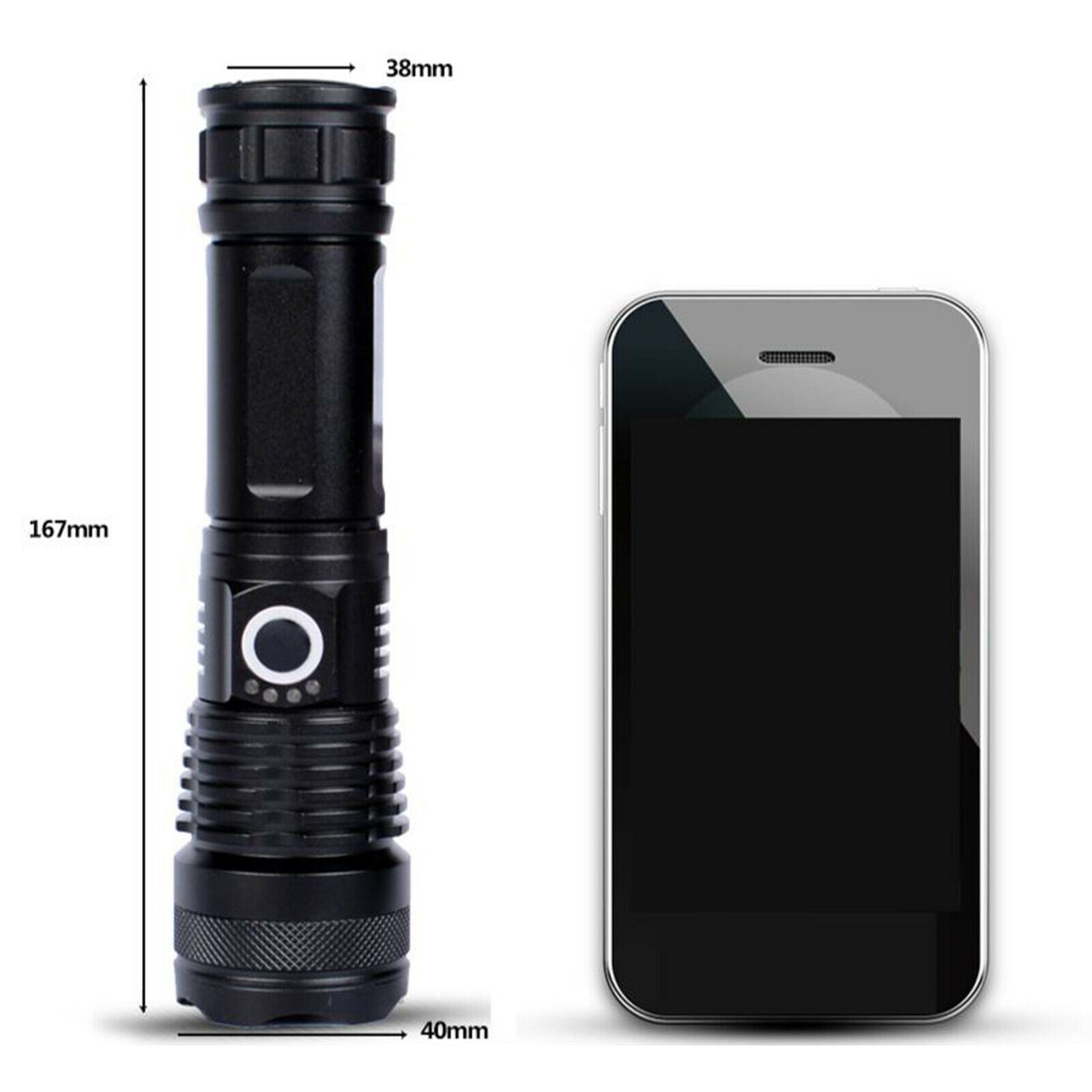 Rechargeable LED Flashlight Torch Lamp XHP50 XHP70.2 A90 No Battery