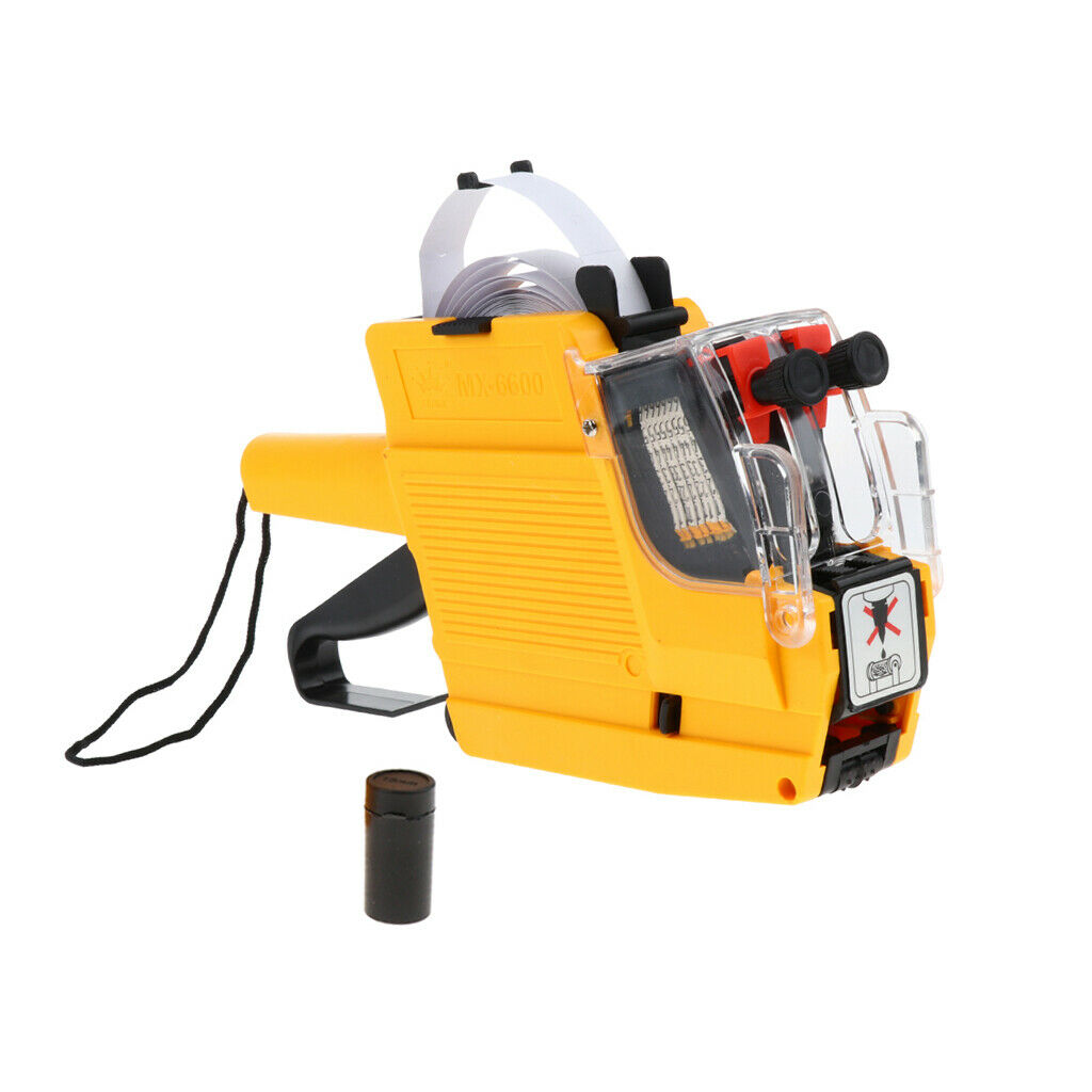 MX-6600 / 10 Digits 2 Lines Price Tag Gun Price Labeler, 6-Currency, Yellow