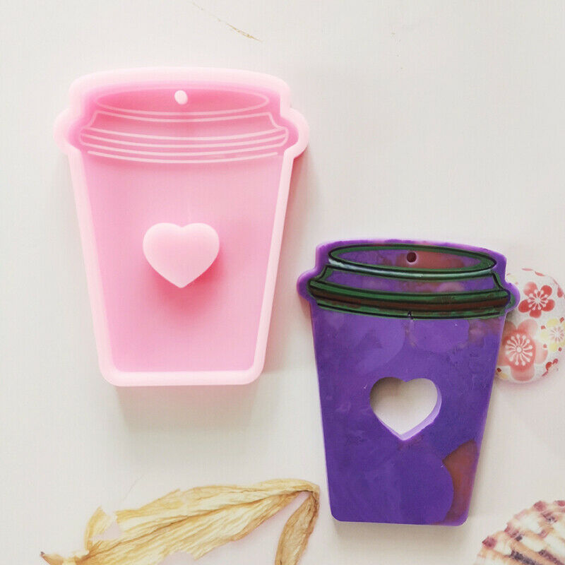 Shiny Glossy Coffee Cup Making Craft Keychain Polymer Clay Mould Mold ResinFCA