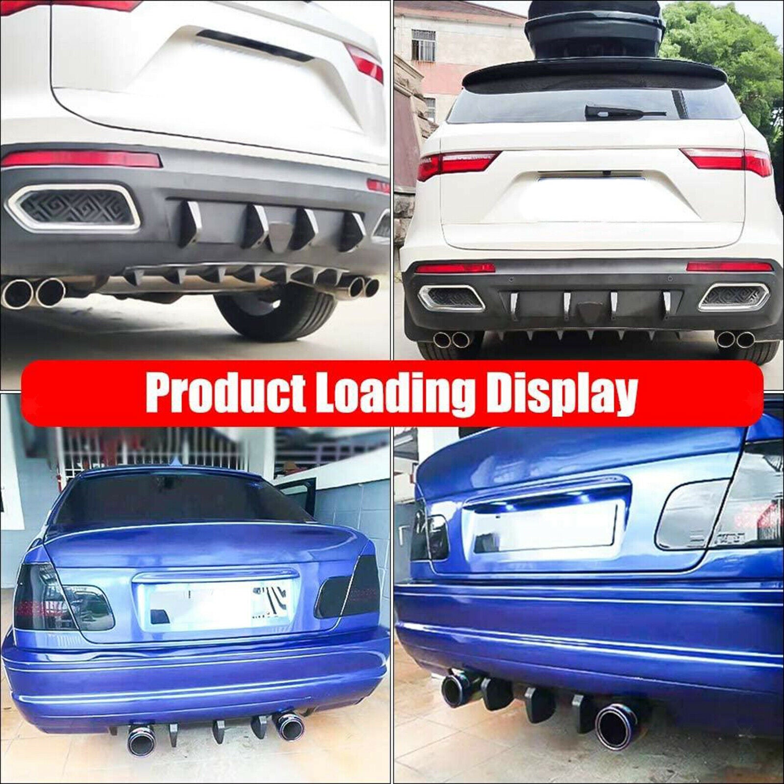 4Pieces Rear Bumper Diffuser SUV Auto Car Fender Skirt Lip Splitter Sturdy