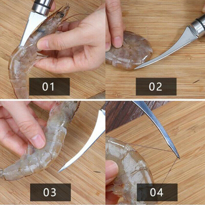 1pc Multi-purpose Shrimp Line Shears Stainless Steel Food Scissors Shrimp.l8