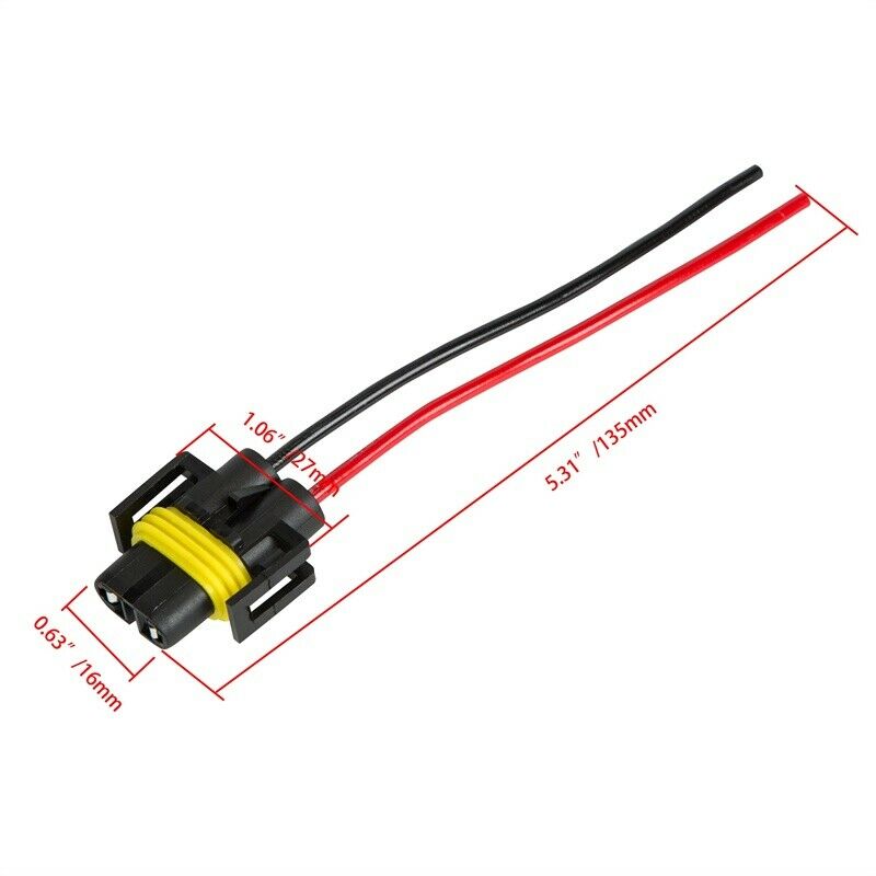 H11 H8 Female Case Harness Socket Wire Cord Connector fit Headlight Fog Light