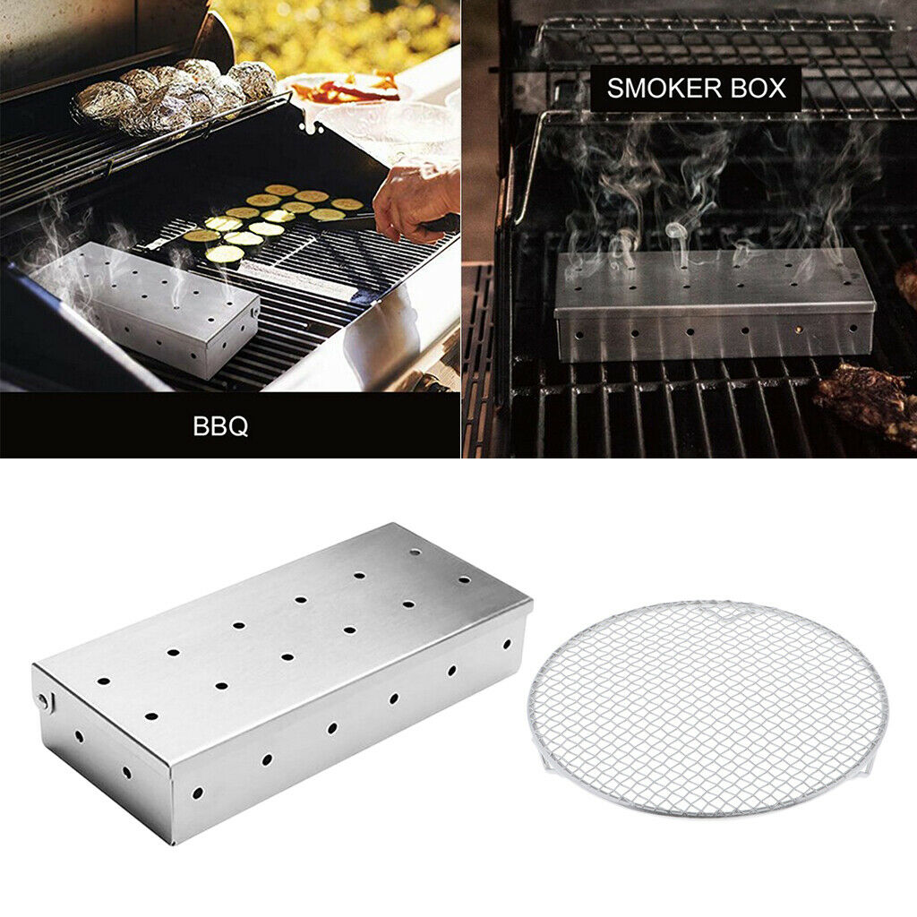 Stainless Steel BBQ Smoker Case and Grill Net Grilling BBQ Accessories