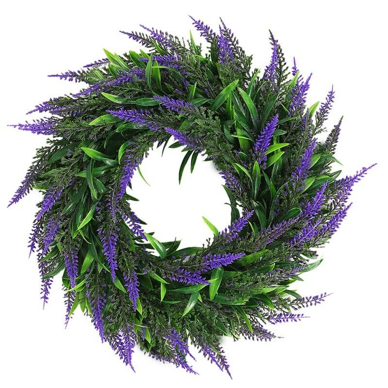 Artificial Flower Garland Silk Lavender Wreath Romantic Fresh Style Wedding DeF7