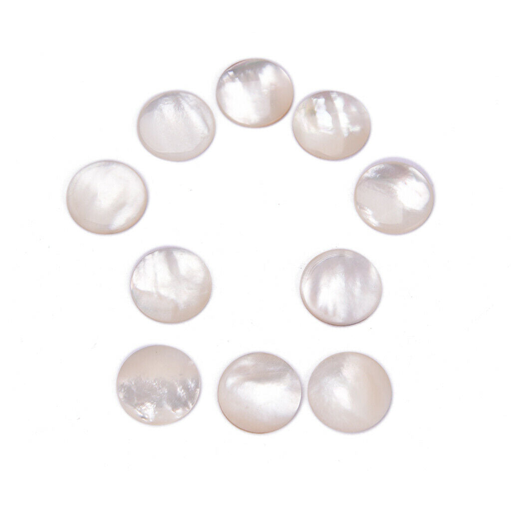 10 Pieces White Shell Guitar Knob Marking Repair Parts