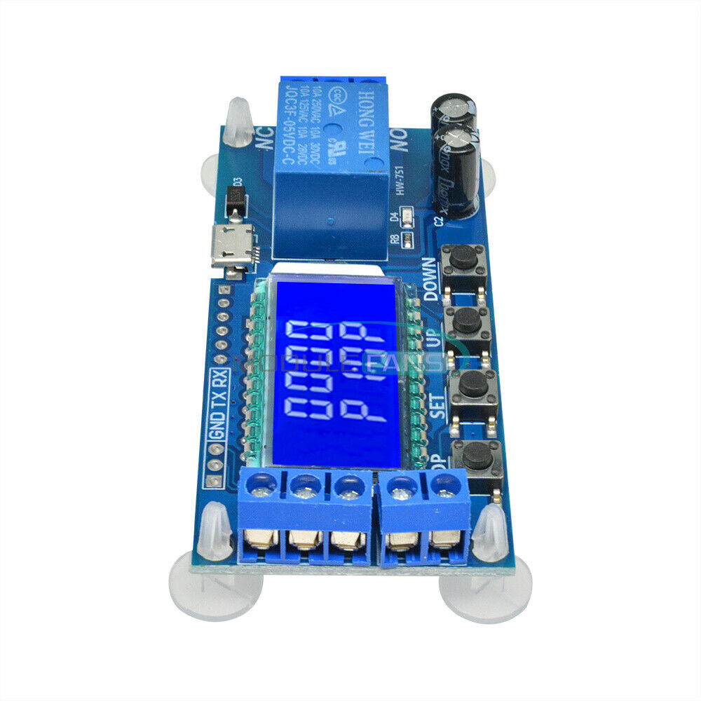5PCS 6-30V Micro USB Relay Module Delay Trigger Cycle Timer Circuit LCD Switch