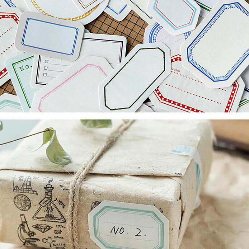 46pcs/pack Retro Blank Labels With Decorative Border Diy Decorative StickerS DF