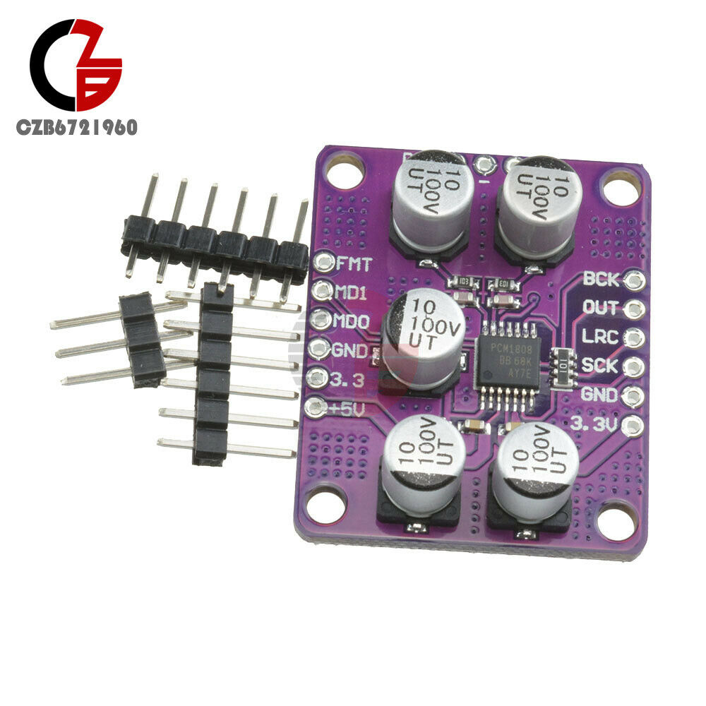 Audio Amplifier PCM1808 Stereo ADC Single Ended Analog Input Decoder Board 24bit