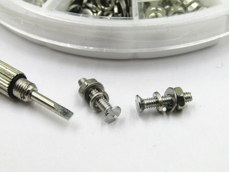 M2.5 Flat Head Screws and Hex Nuts Washer Assort 200 pcs