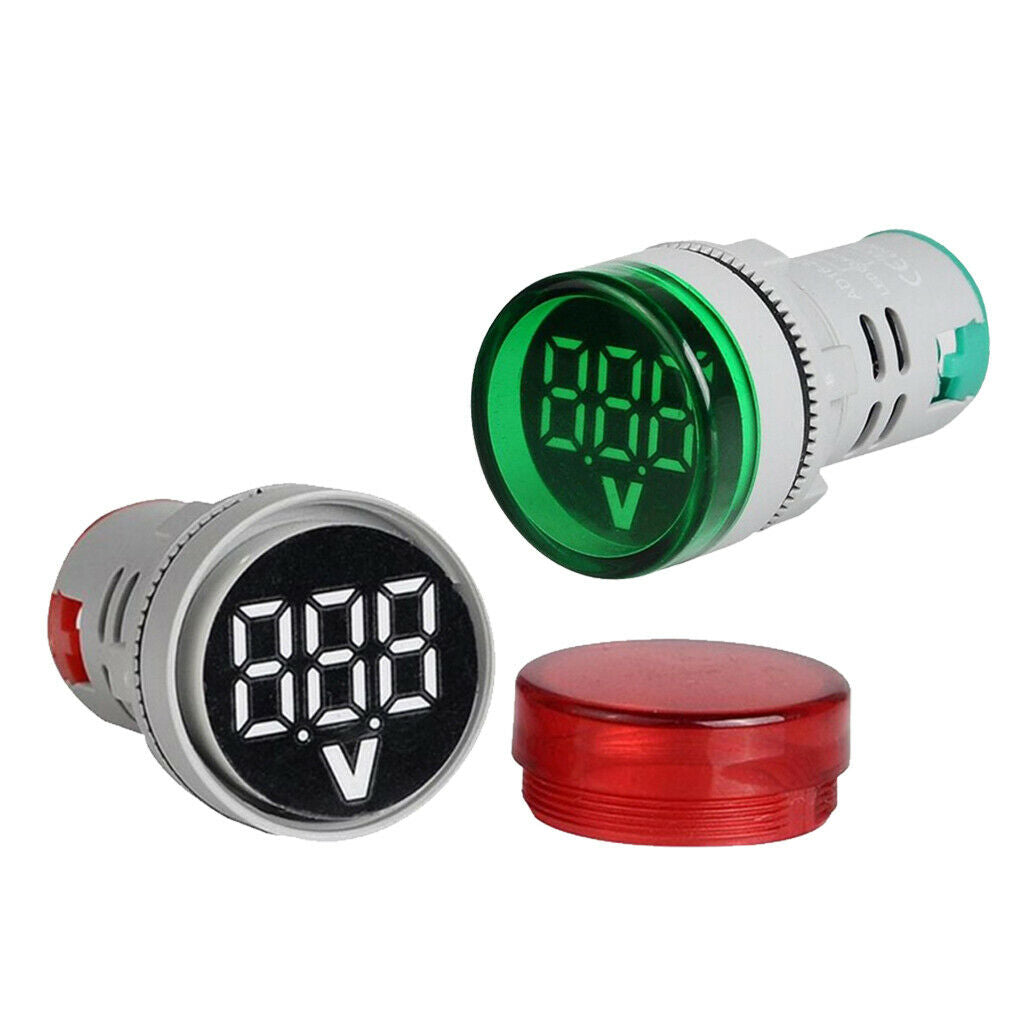 2x Mini High Brightness Digital Voltmeter Volt Meter Monitor Signal Lamp