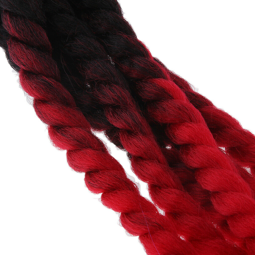 Handmade Decoration Punk Dirty Braid Motorcycle Helmet Ombre Black to Red