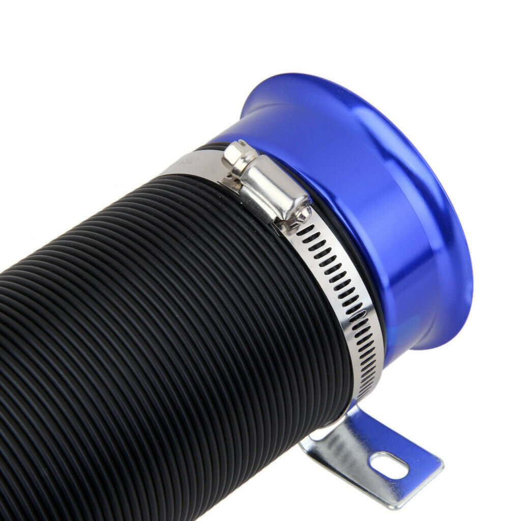Adjustable Flexible Short Ram/Cold Air Intake Duct Turbo Tube Pipe Hose Blue
