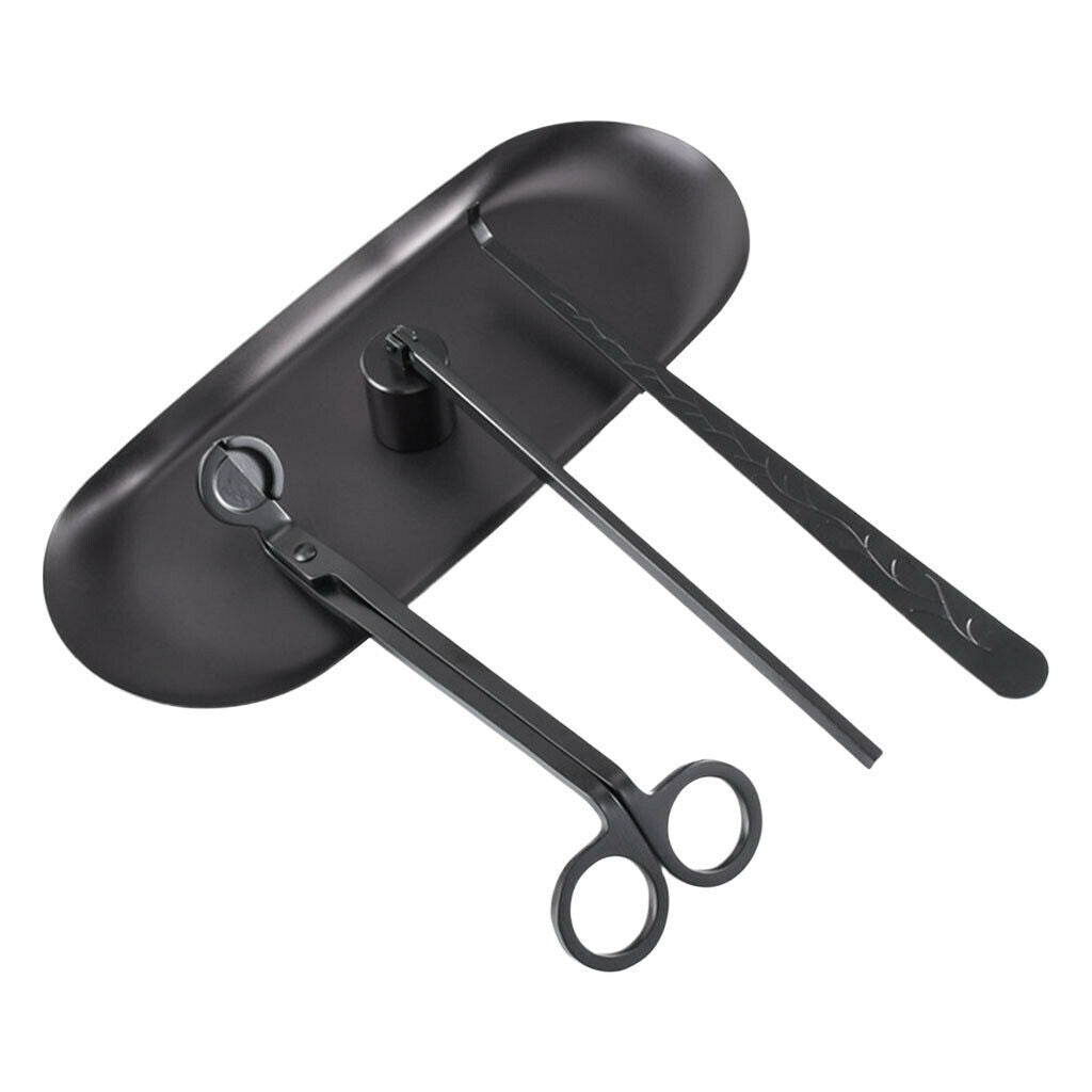 4 - 1 Stainless Steel Wick Snuffer Tool Candle Trimmer Black