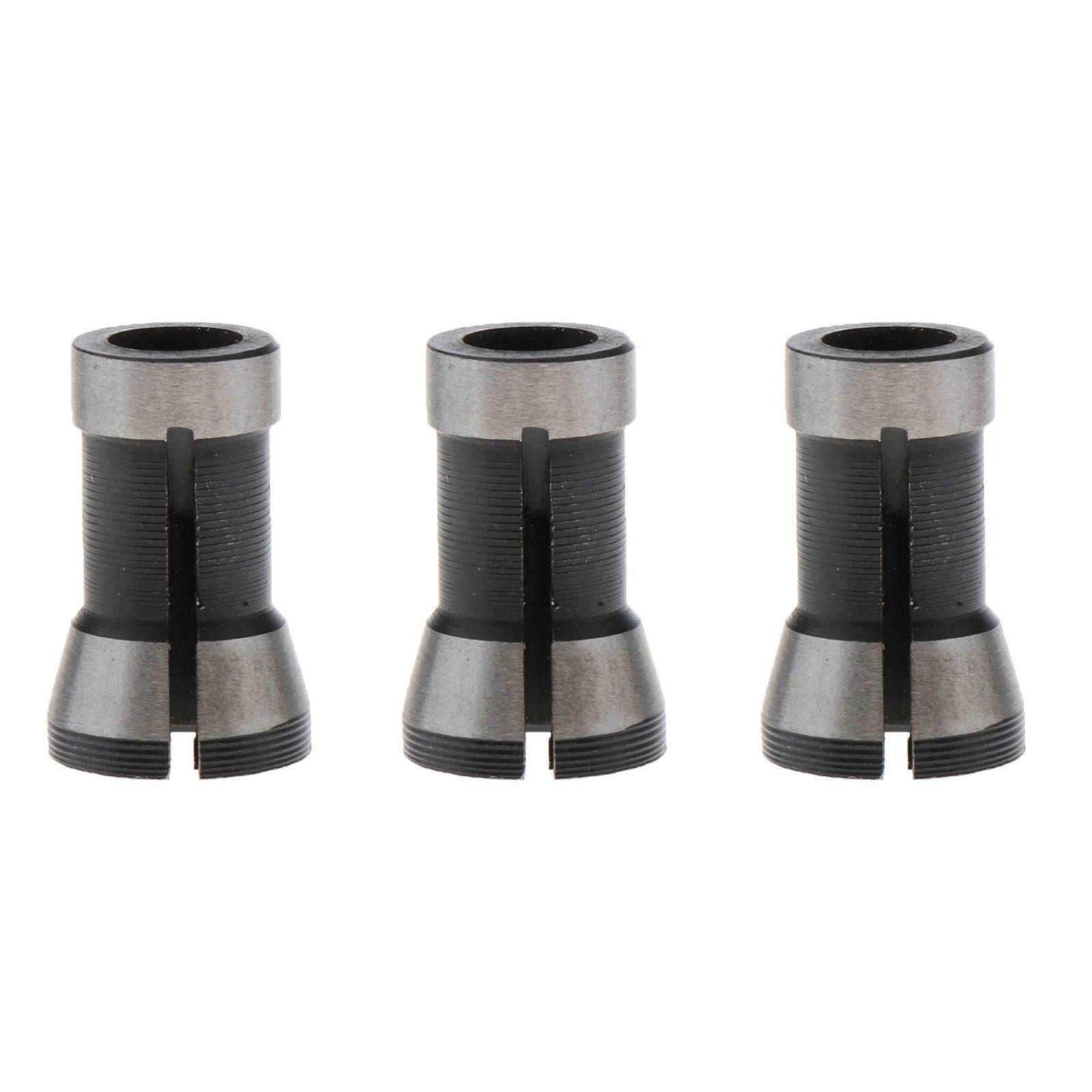 3pcs Steel Collet Chuck Milling Collet Adapter Chuck Head Carving 6/6.35/8mm