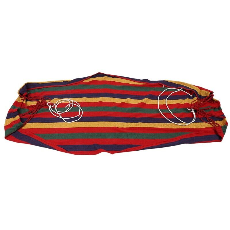 190cm x 80cm Stripe Hang Bed Canvas Hammock 120kg Strong and Comfortable (Red)K5
