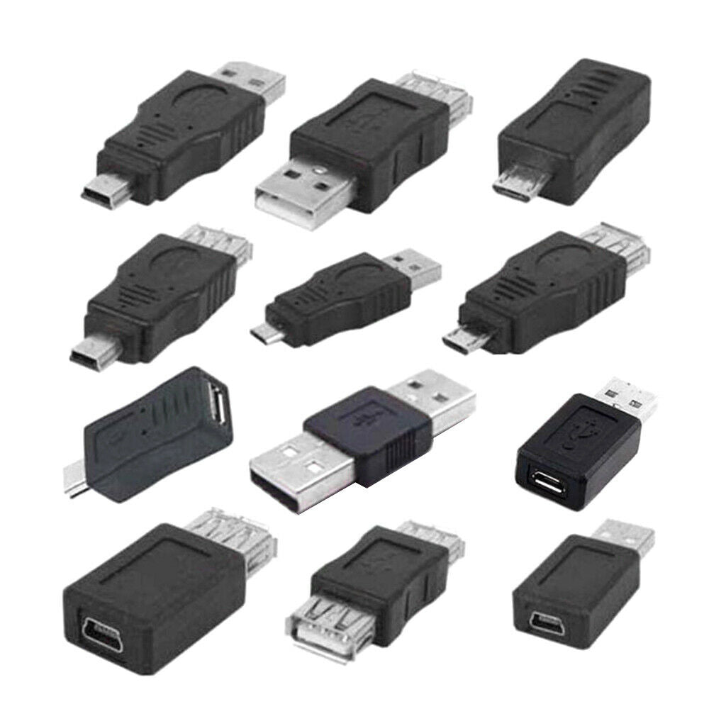 12pcs 12 in 1 OTG Adapter Converter Kit USB 2.0 Male to Female Micro Mini ï¼Œ