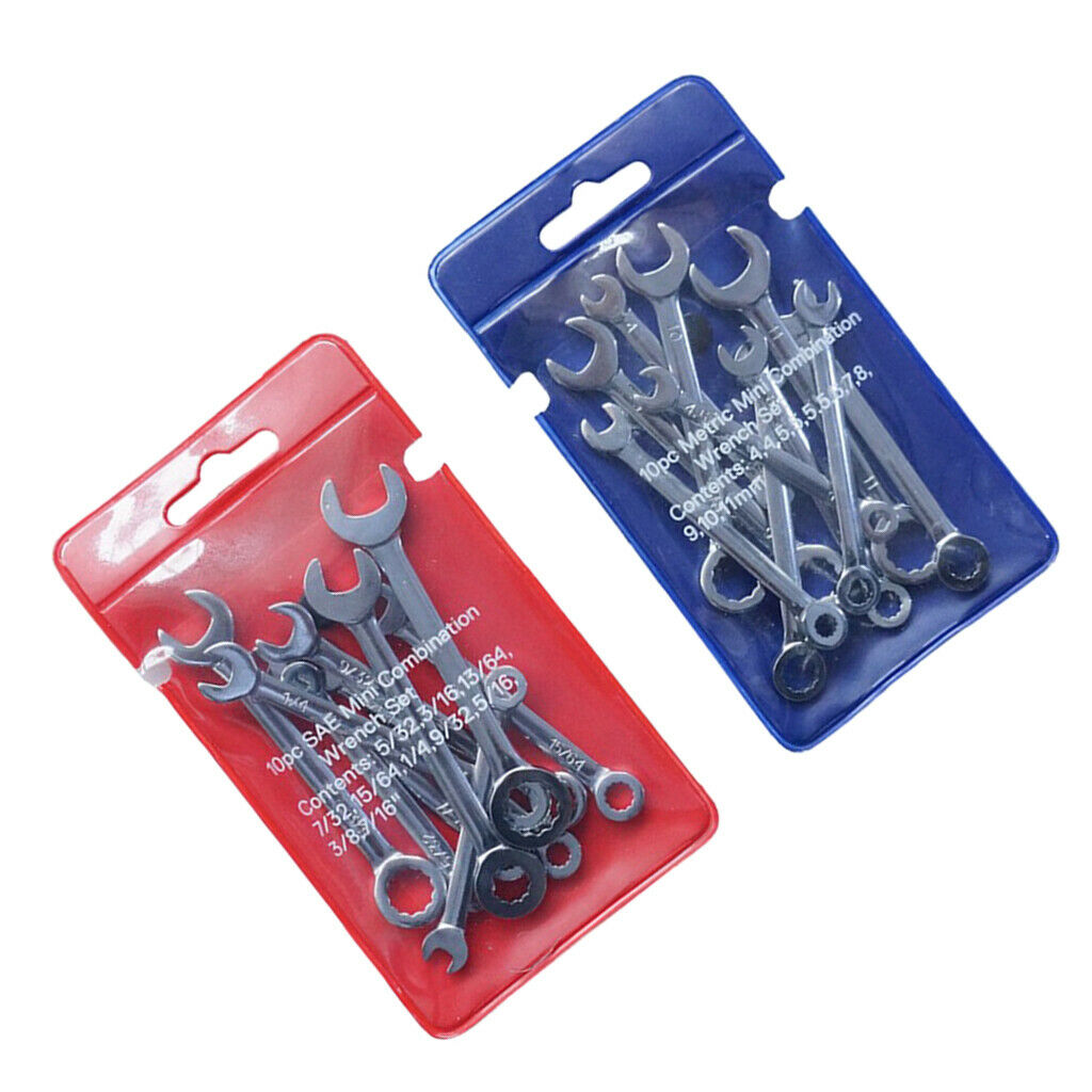 10 Pieces Steel Combination Spanner Wrench Set Flexible Head Metric 4-11MM