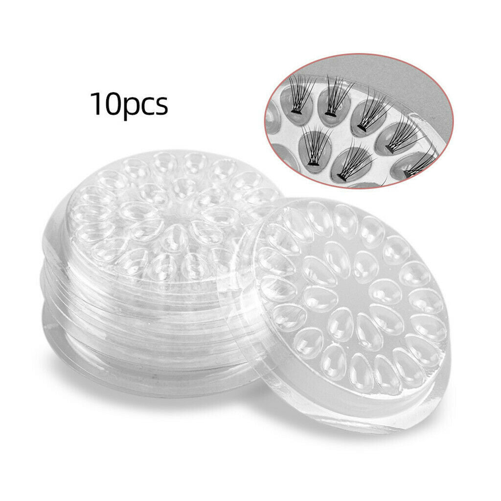 20pcs Disposable Eyelash Extension Glue Holder Tray False Lashes Pallet