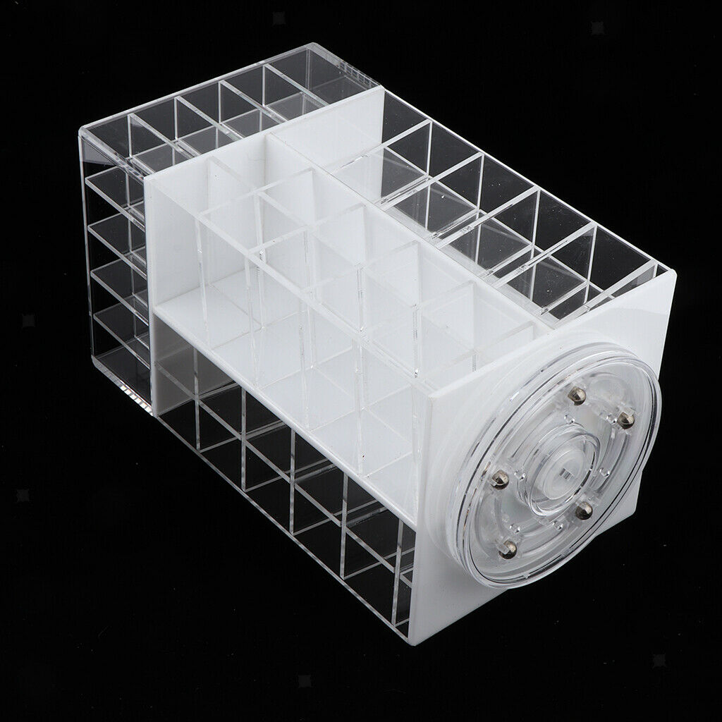 65 Slot 360 Rotating Organizer Cosmetic Lip Gloss Lipsticks Display Holder White