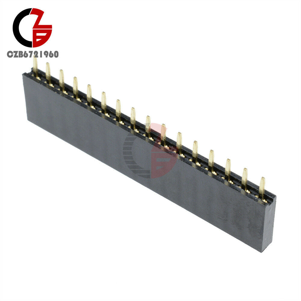 100PCS 1x16 16Pin Header 2.54mm Pitch Single Row Female StraightStrip