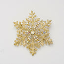 Fashion Brooch Pin Golden Snowflake Winter Snow Theme Ladies Brooch Pin Gift