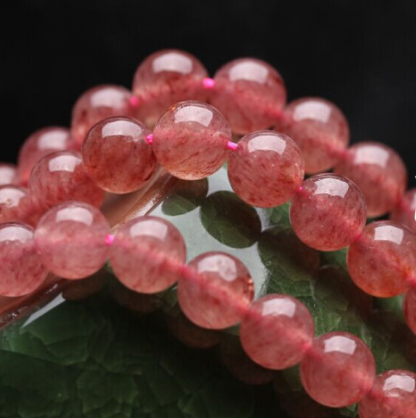 8mm natural strawberry crystal beads scattered beads  diy+A+