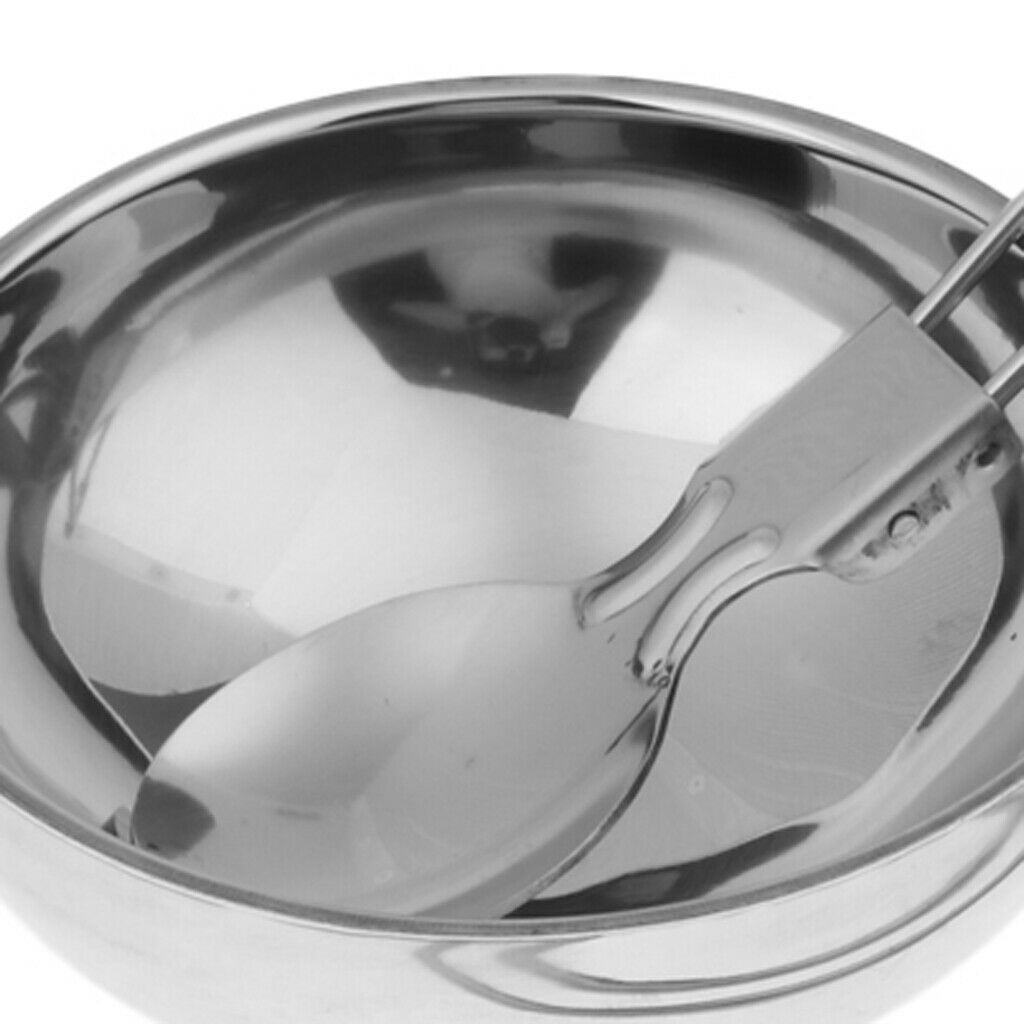 Outdoor Cutlery Set Stainless Steel Bowl Chopsticks Spoon Foldable Camping