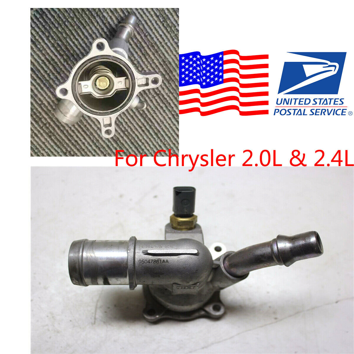 For Chrysler 2.0L & 2.4L OEM 05047861AC Engine Coolant Thermostat Housing
