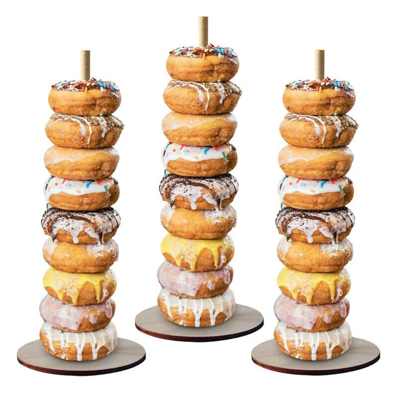 Wedding Decoration Donuts Wall Wooden Holds Stand Dessert Doughnut Tab.l8