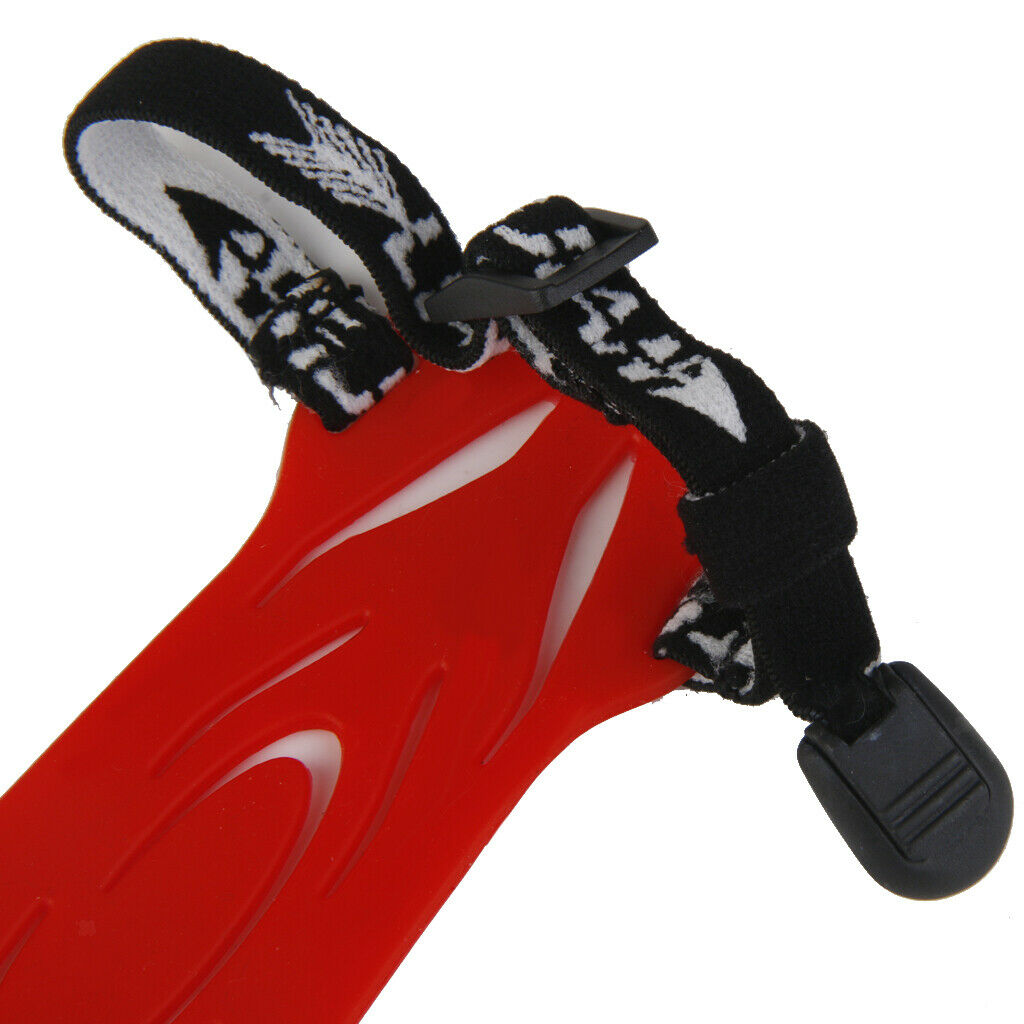 1pc Rubber Archery Arm Guard Protection with 2 Straps Red