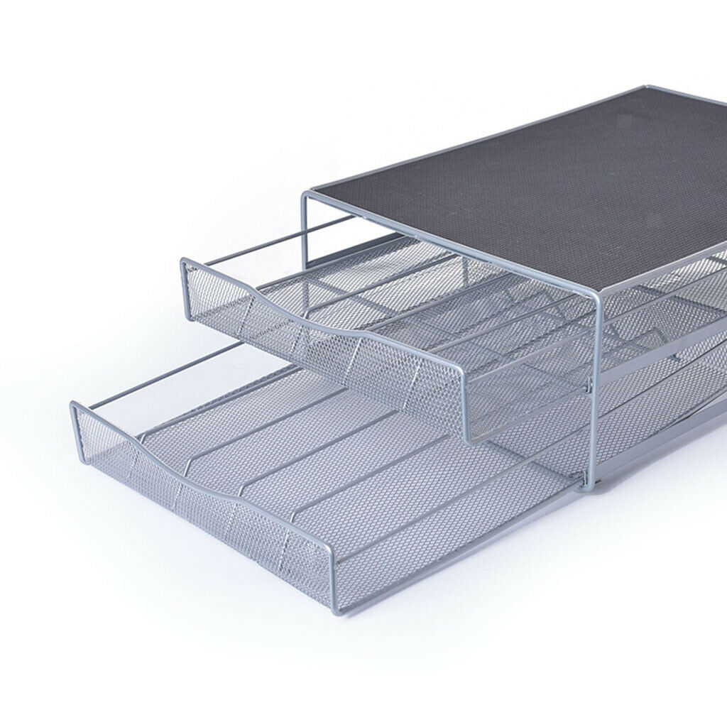 Practical Iron Coffee Pod Storage Drawer Double-layer Easy to Take Counter