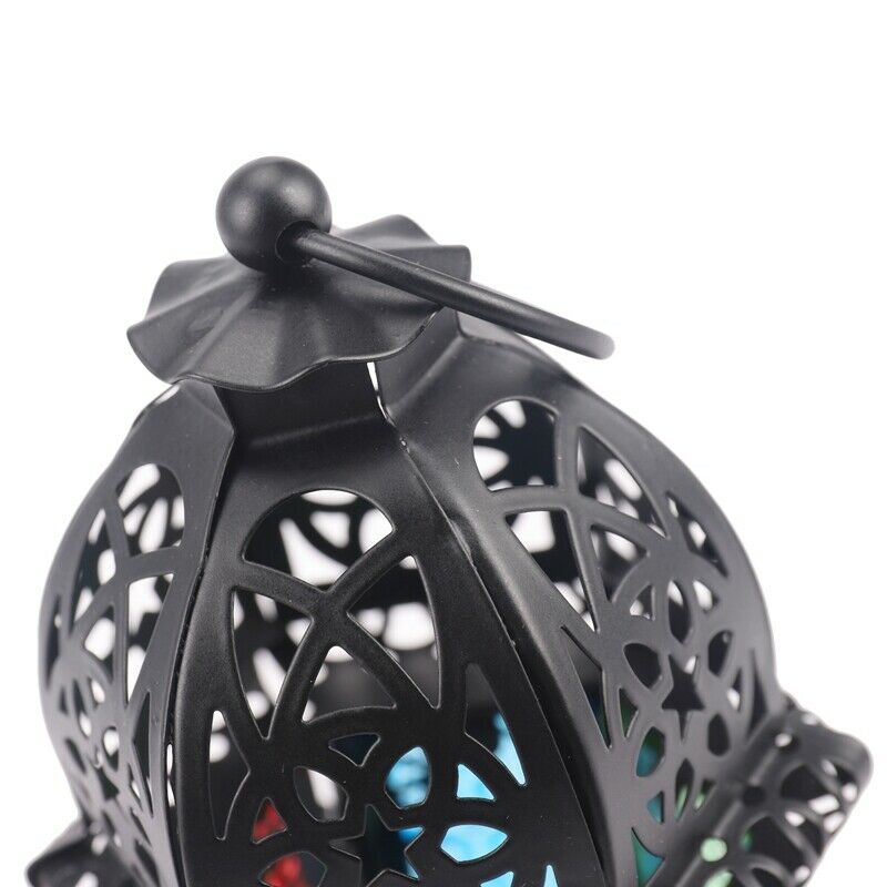 Classic Moroccan Decor Windproof Candle Holders Votive Iron Glass Hanging CandP5