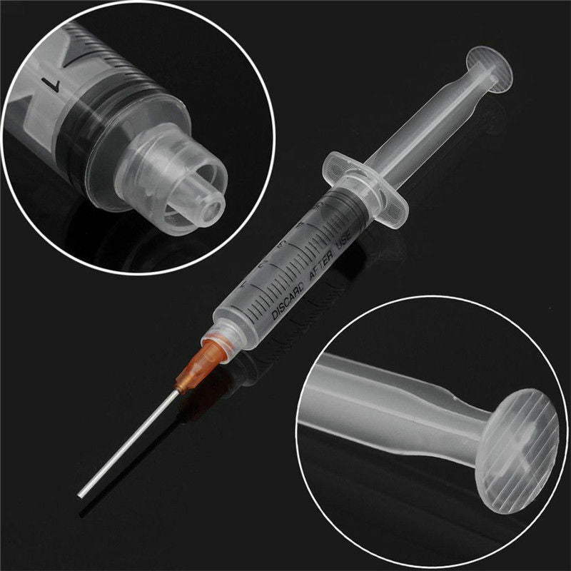 5PCS 5ml Disposable Sterile Syringe Crimp Chemical Needle Tips For Glue Oil Ink
