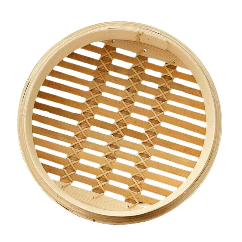 2PCS Chinese Handmade Bamboo Steamer Basket Classic Rice Meat Steamer 26cm