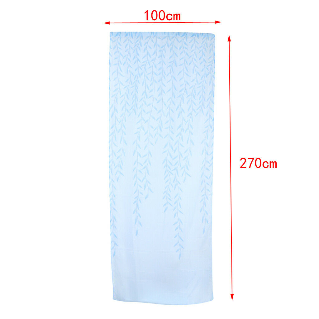 Sheer Gauze Voile Window Curtain Tulle Drape Rod Pocket 100X270cm Blue