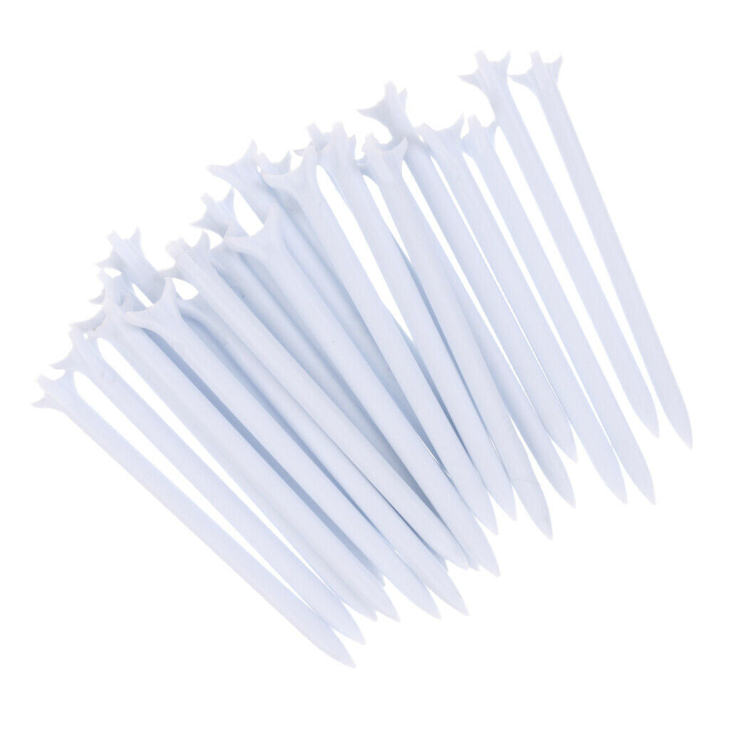 25 Pieces Durable 82mm Plastic Golf Tees Set Golf Accessories White