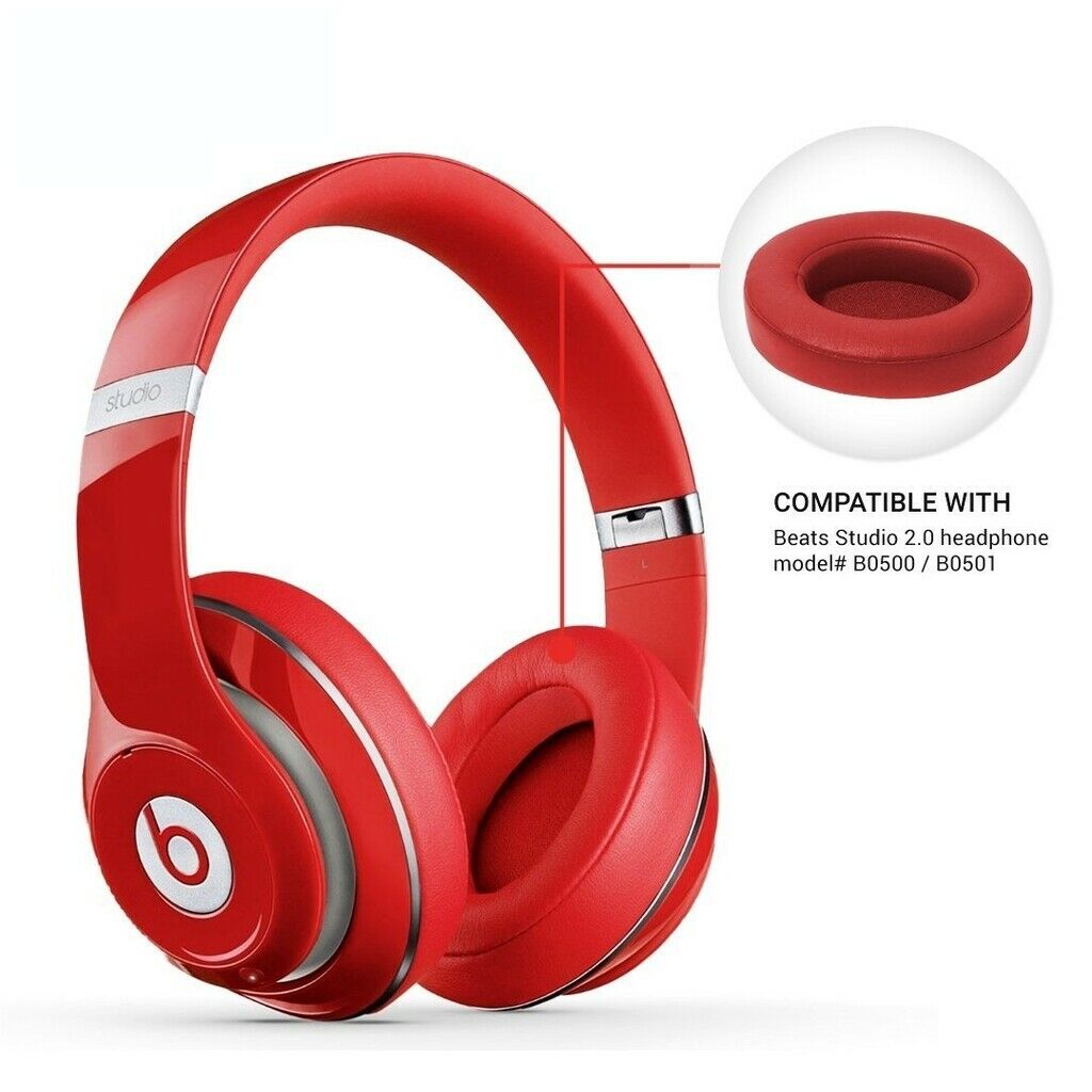 Red Ear Cushion Kit for Beats Studio3 Wireless Headphones Pads Pair