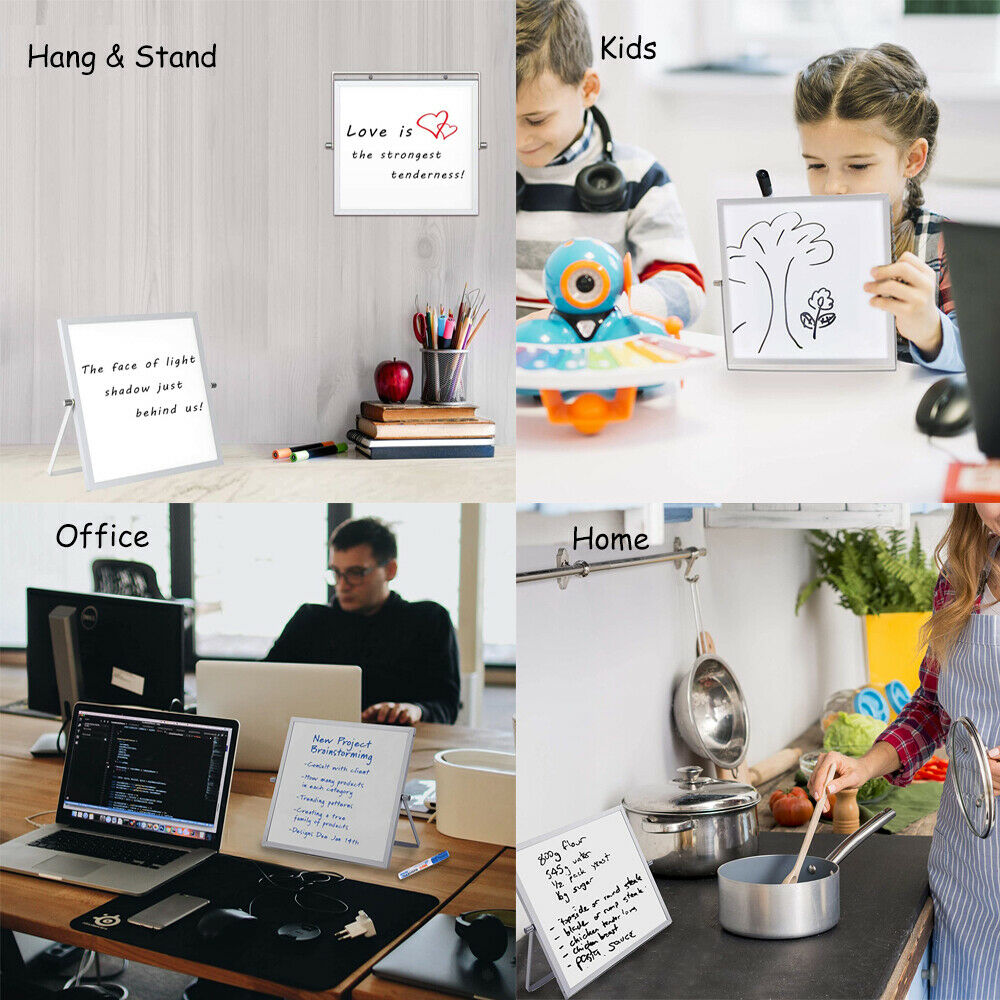 Dry Erase White Board Handheld Memo Board to Do List Kids Gift 25x35cm